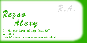 rezso alexy business card